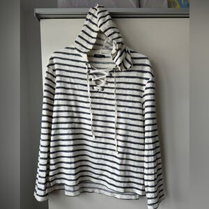 Kenneth Cole cotton blend sweatshirt hoodie with tie